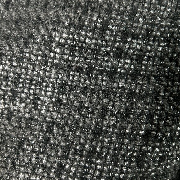 Cache Blazer Navy Blue Tweed Asymmetrical Zip Oversized Collar Size 6 - Picture 6 of 9